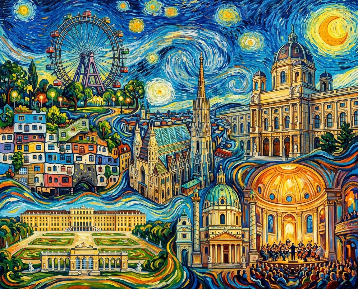 Wien im Stil von Van Gogh